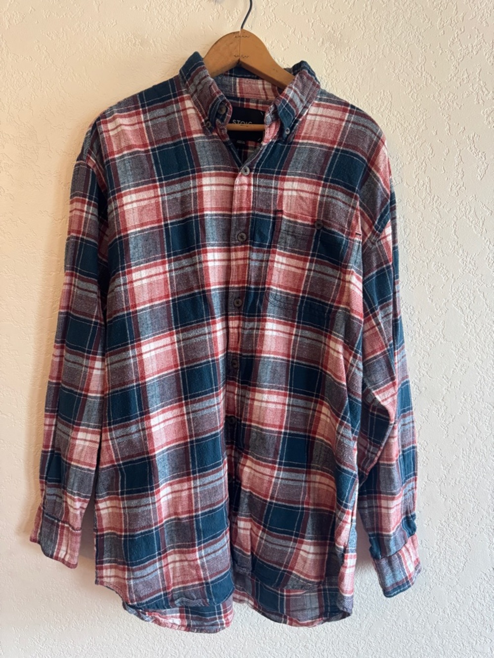 Stoic | plaid button up flannel | L